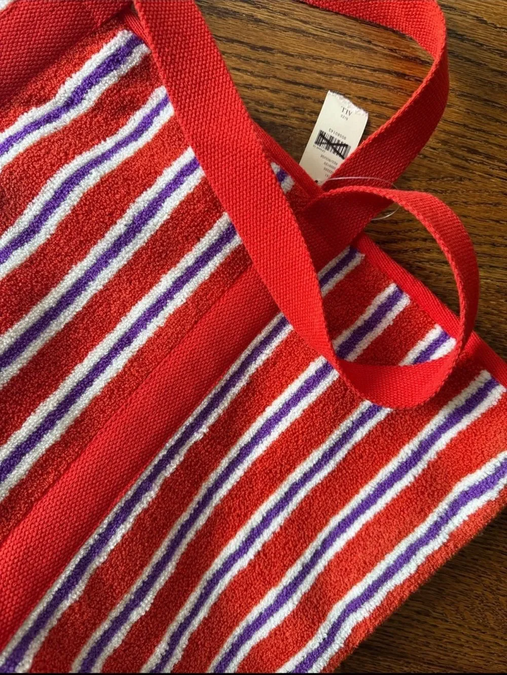 New Anthropologie Striped Terry Summer Tote One Size